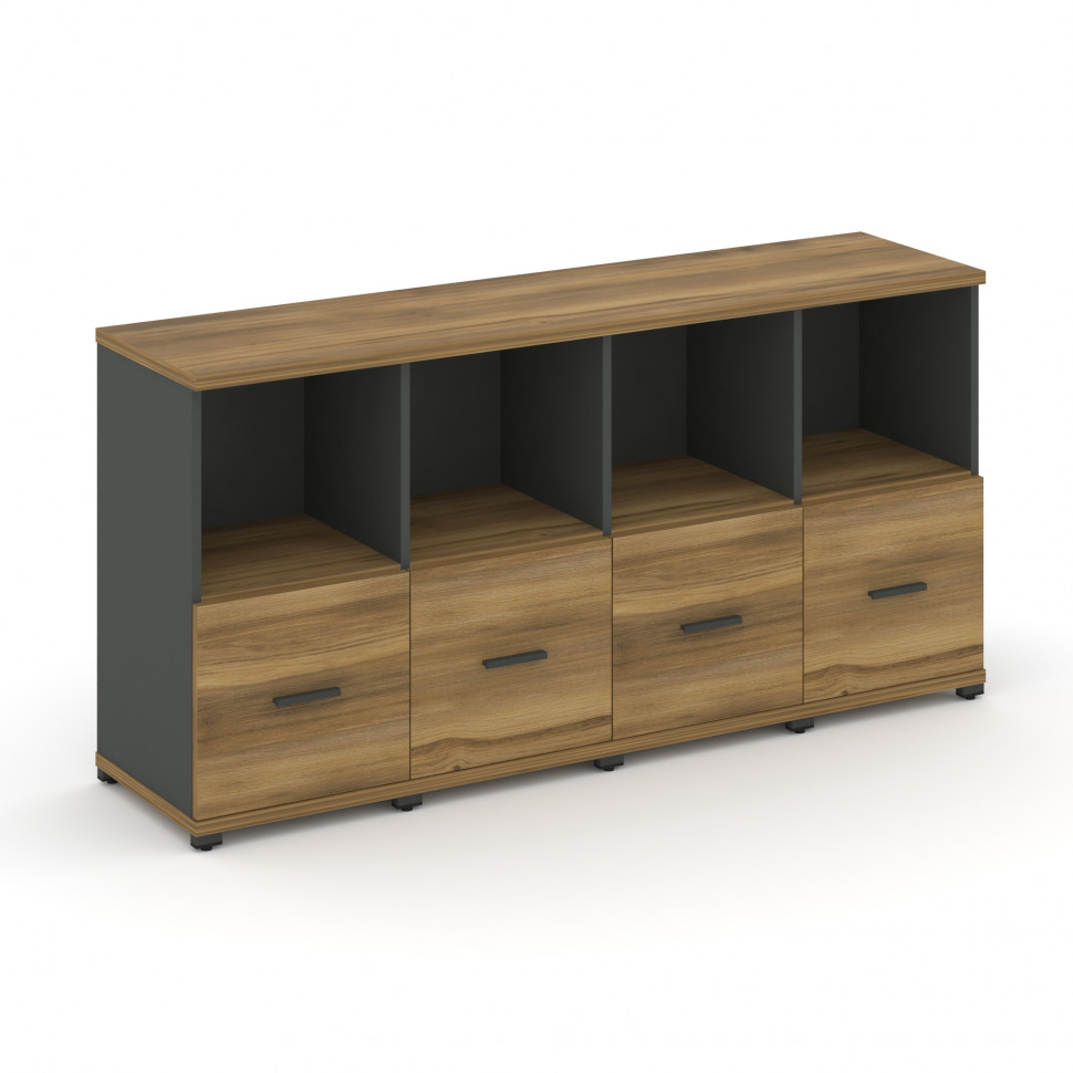 Concept Шкаф 4 узкие секции, 2 ниши CN.STU-241 A Сандал Янтарный/Антрацит/Металл Антрацит 1668*420*8