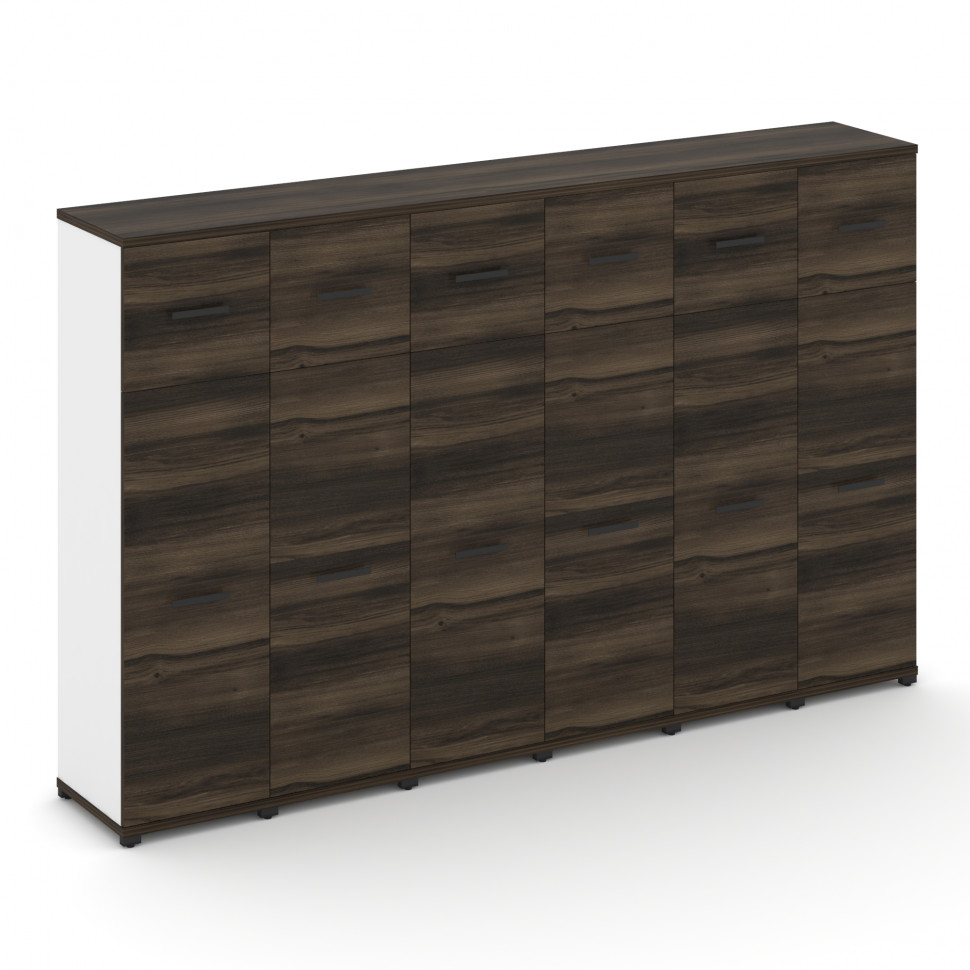 Concept Шкаф 6 узких секций, 4 ниши CN.STU-464 B Дуб Мали/Белый Бриллиант/Металл Черный 2500*420*155