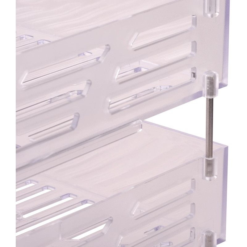 Лоток горизонтальный для бумаг Attache 3шт/наб на металл стерж прозрачный