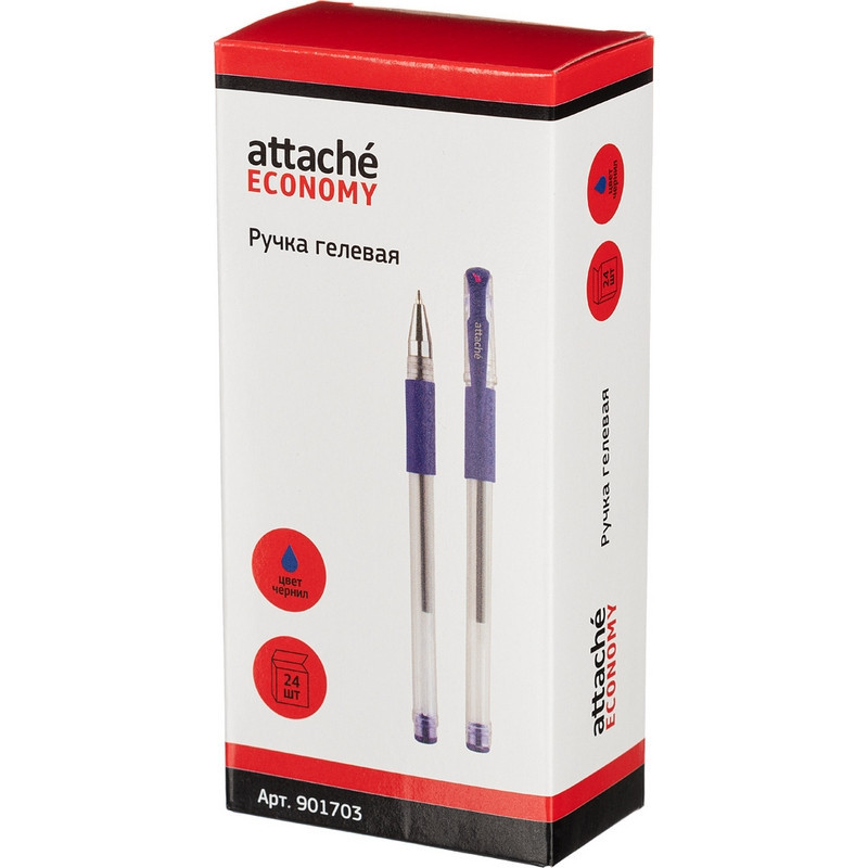 Ручка гелевая неавтомат. Attache Economy синий стерж., 0,5 мм,манж