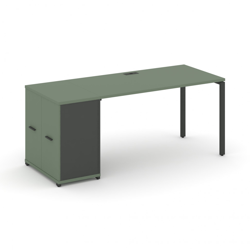 Concept Стол рабочий с опорным распаш. шкафом CN.SP-219 A Кобо/Антрацит/Металл Антрацит 1800*720*750 Concept Стол рабочий с опорным распаш. шкафом CN.SP-219 A Кобо/Антрацит/Металл Антрацит 1800*720*750