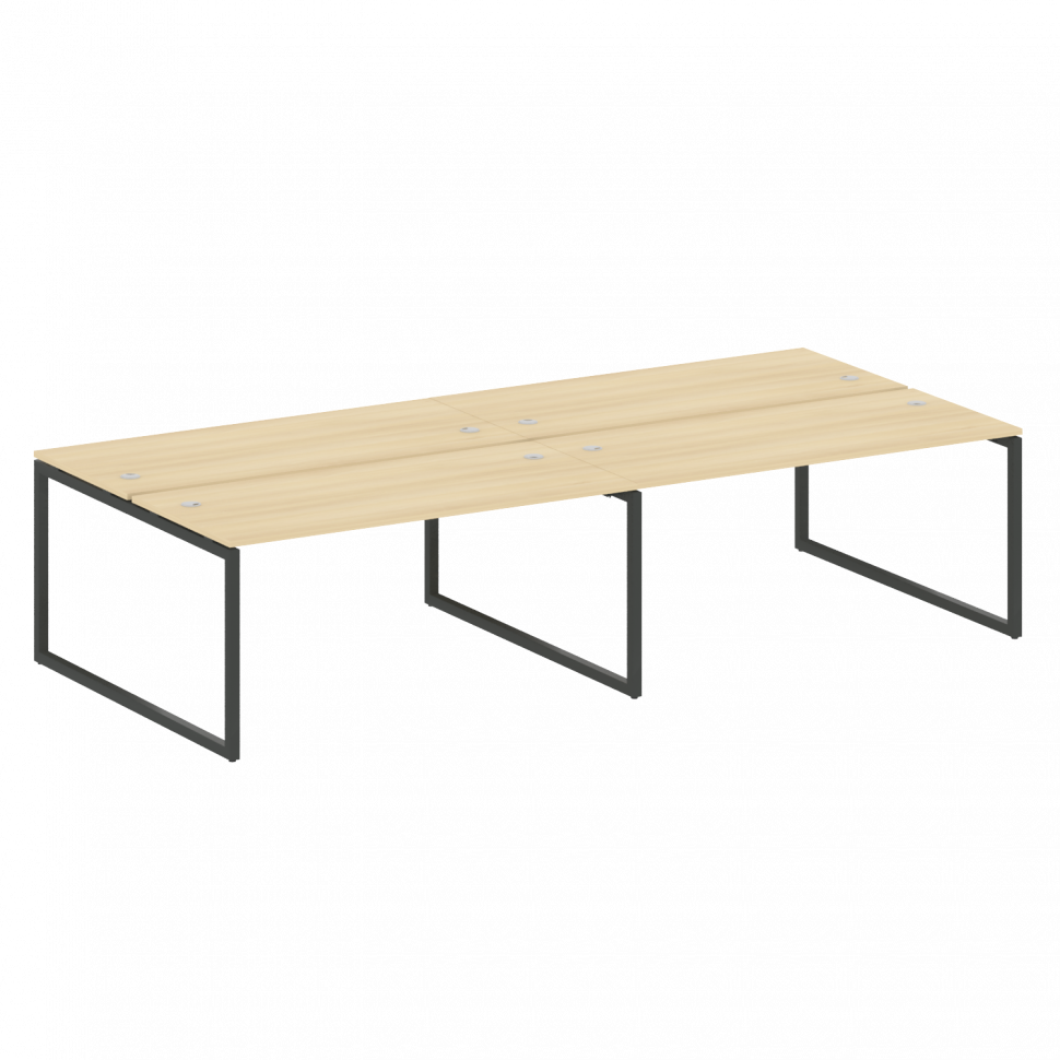 Metal System Quattro Рабочая станция на 4 места на О-образном м/к 40БО.СМ-4.4 Акация Лорка/Металл Ан