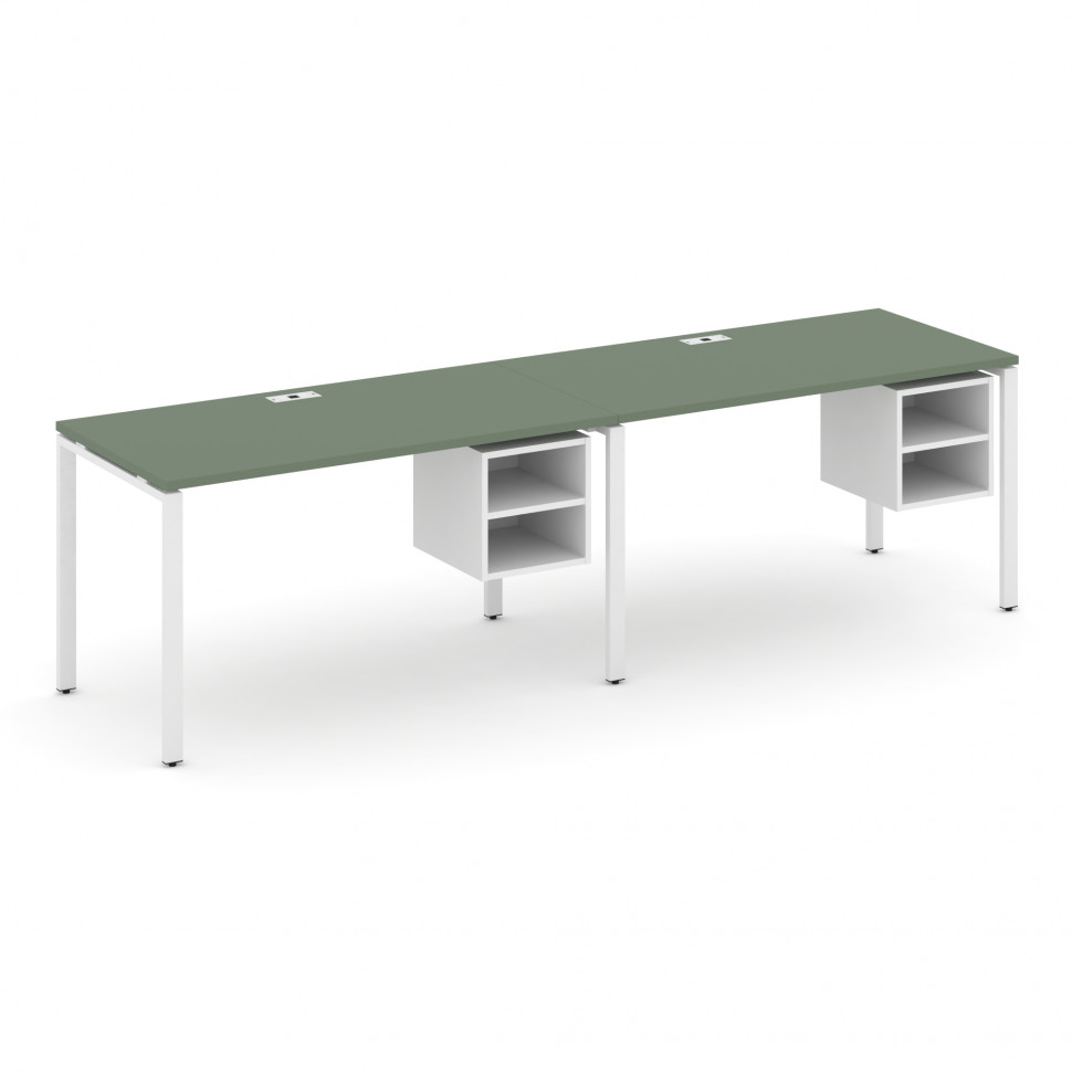 Concept Рабочая станция односторонняя с подвес. тумбами 2 места CN.ORS-105 Кобо/Белый Бриллиант/Мета