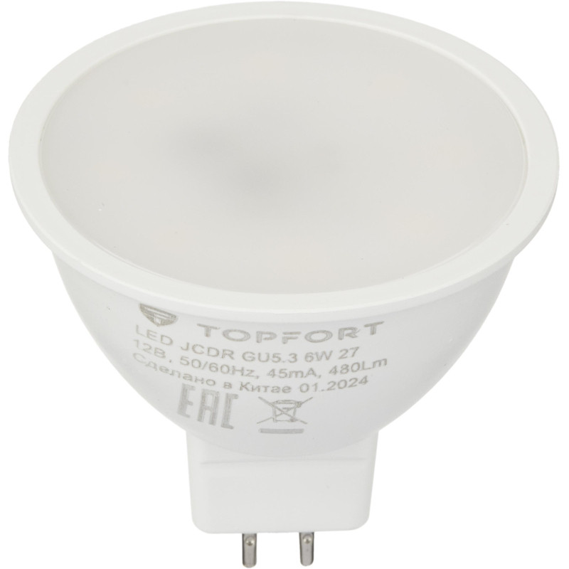 Лампа светодиодная Topfort GU5.3 12V 6W 2700K