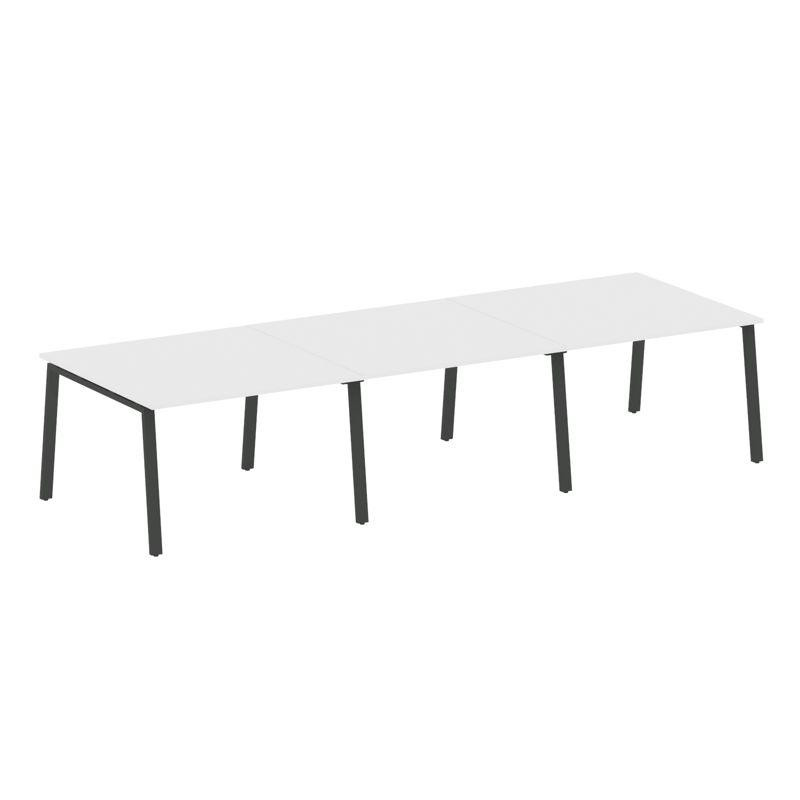 Metal System Переговорный стол (3 столешницы) на А-образном м/к БА.ПРГ-3.2 Белый/Металл Антрацит 360 Metal System Переговорный стол (3 столешницы) на А-образном м/к БА.ПРГ-3.2 Белый/Металл Антрацит 360