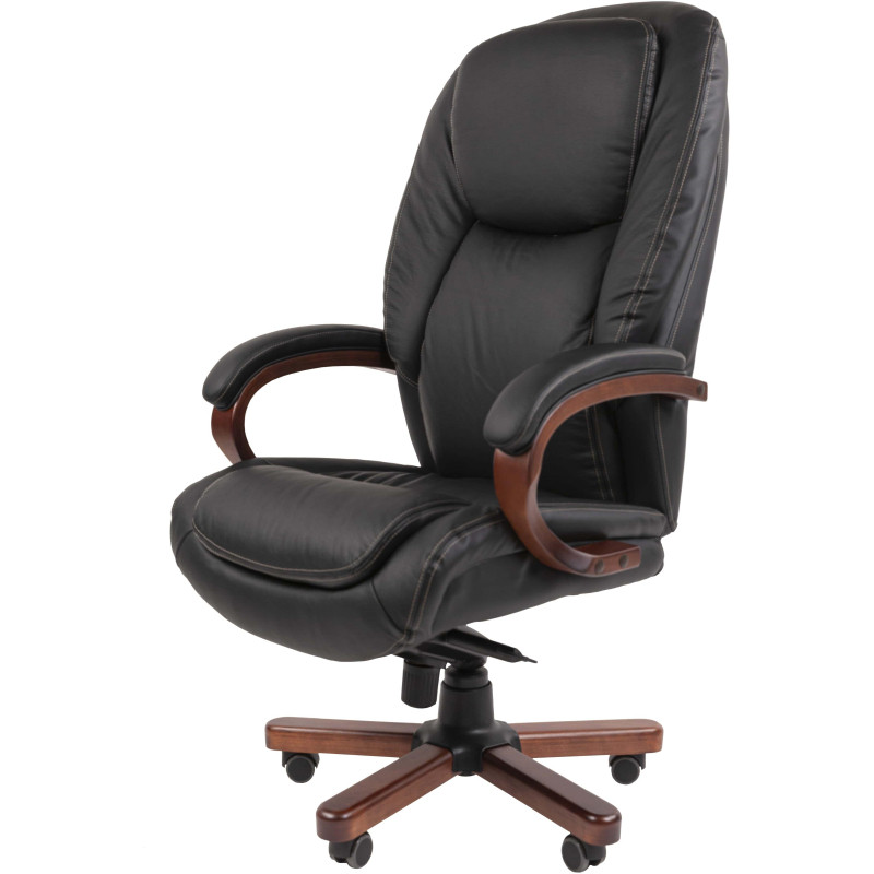 Кресло VT_Chairman 408 кожа+PU черный