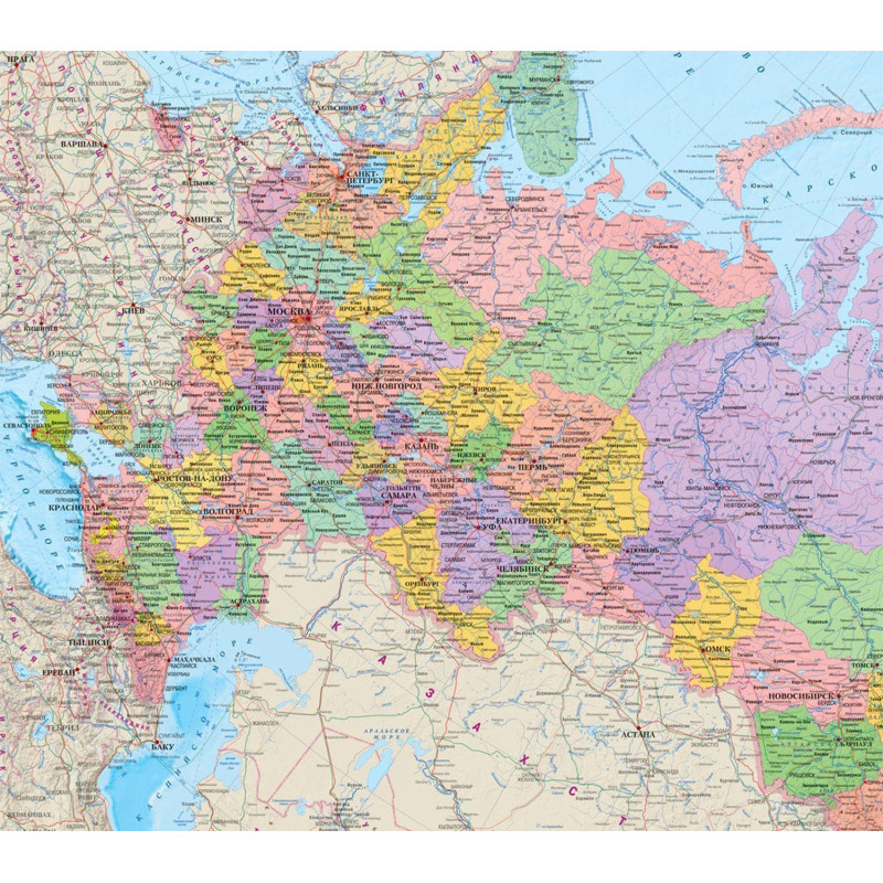 Настенная карта РФ политико-административная 1:5,5млн