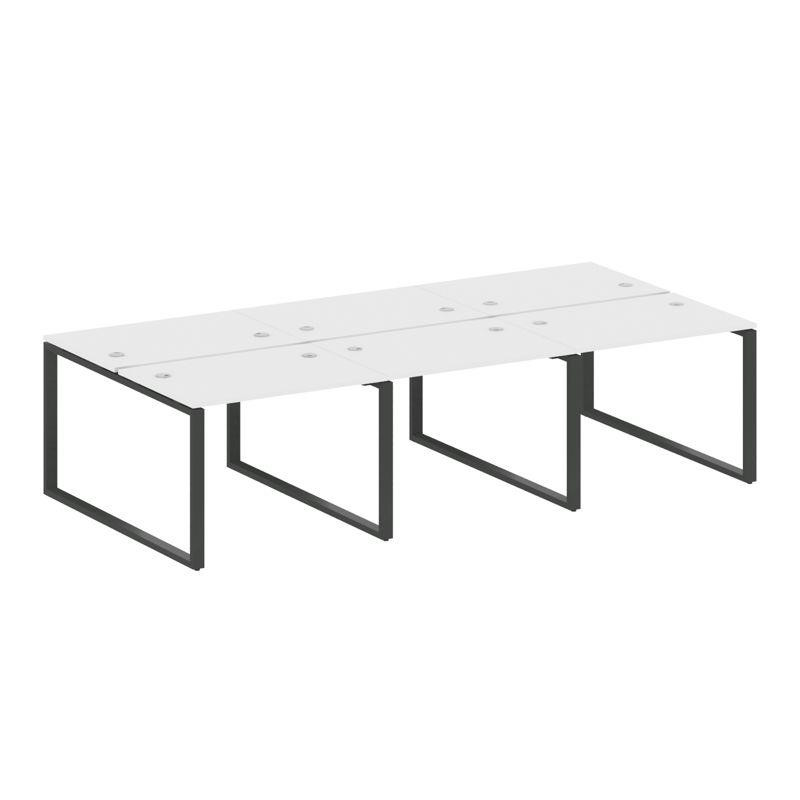 Metal System Рабочая станция на 6 мест на О-образном м/к БО.СМ-6.1 Белый/Металл Антрацит 3000*1475*7 Metal System Рабочая станция на 6 мест на О-образном м/к БО.СМ-6.1 Белый/Металл Антрацит 3000*1475*7