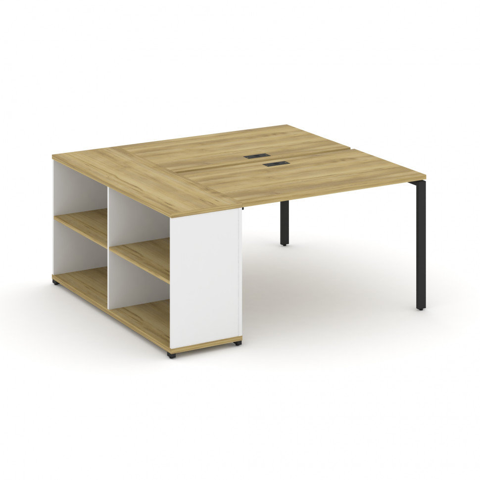 Concept Рабочая станция с опорным стеллажом CN.DRS-202 Дуб Винченцо/Белый Бриллиант/Металл Черный 16