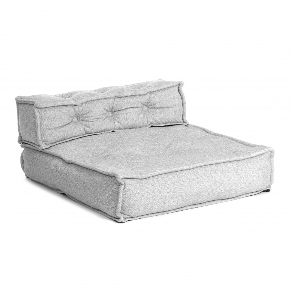 Модуль мягкий прямой Miracle/Миракл велюр/букле, vt шейп серый, 80х80х42см