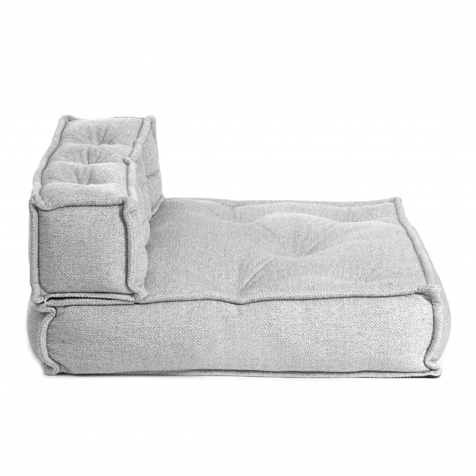 Модуль мягкий прямой Miracle/Миракл велюр/букле, vt шейп серый, 80х80х42см