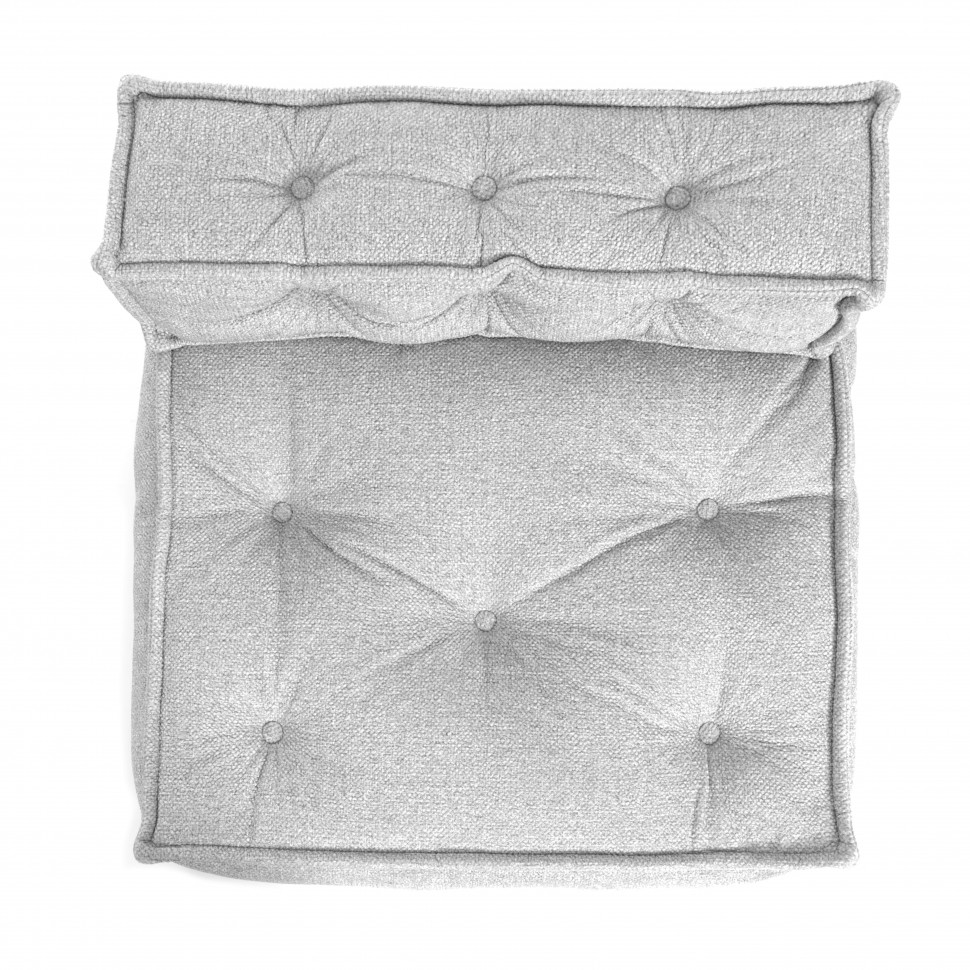 Модуль мягкий прямой Miracle/Миракл велюр/букле, vt шейп серый, 80х80х42см