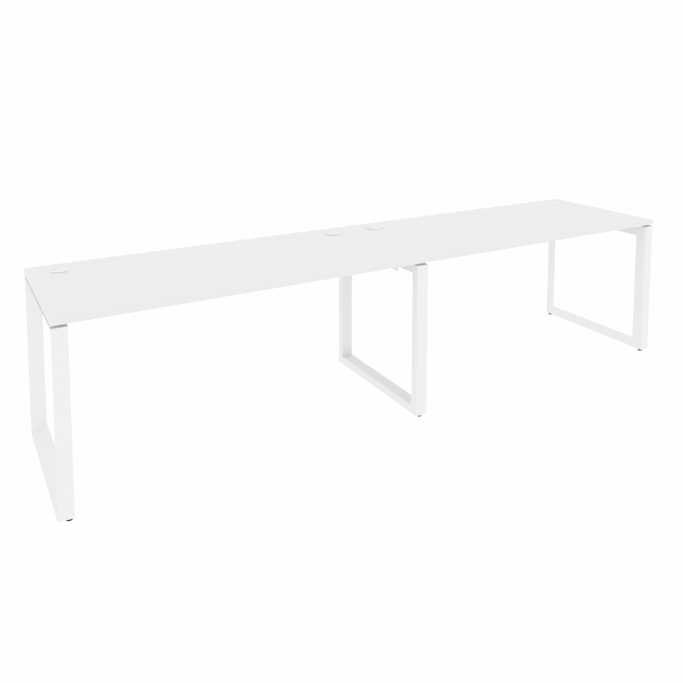 Onix Рабочая станция на О-образном м/к O.MO-RS-2.4.7 Белый Бриллиант/Металл Белый 3160*720*750
