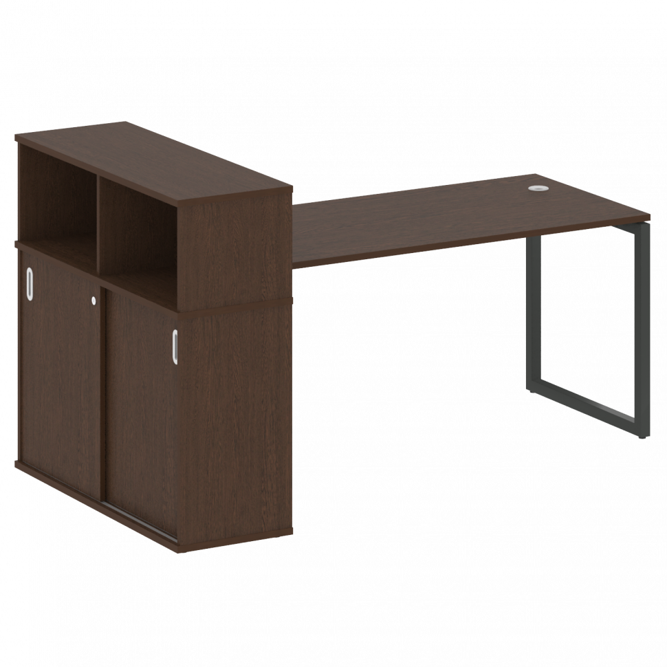 Metal System Quattro Стол письменный с шкафом-купе на О-образном м/к 40БО.РС-СШК-3.4 Т Венге Цаво/Ме Metal System Quattro Стол письменный с шкафом-купе на О-образном м/к 40БО.РС-СШК-3.4 Т Венге Цаво/Ме