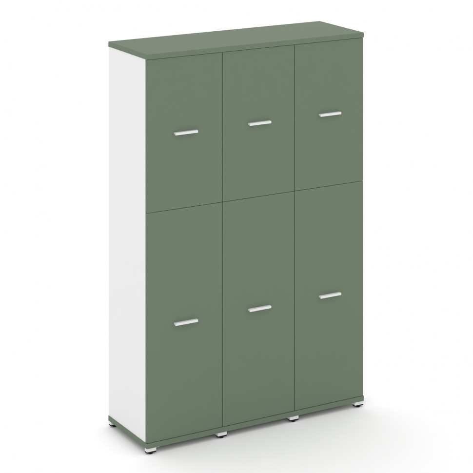 Concept Шкаф 3 узкие секции, 5 ниш CN.STU-535 W Кобо/Белый Бриллиант/Металл Белый 1252*420*1922