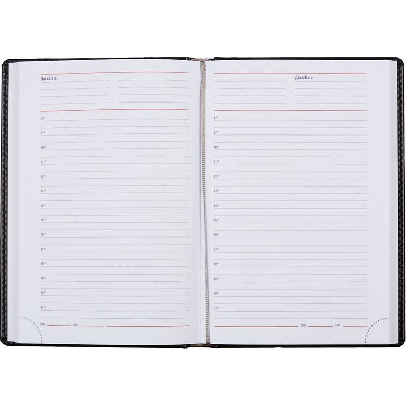 Ежедневник недатированный черный,А5,143х210мм,176л,ATTACHE Каньон