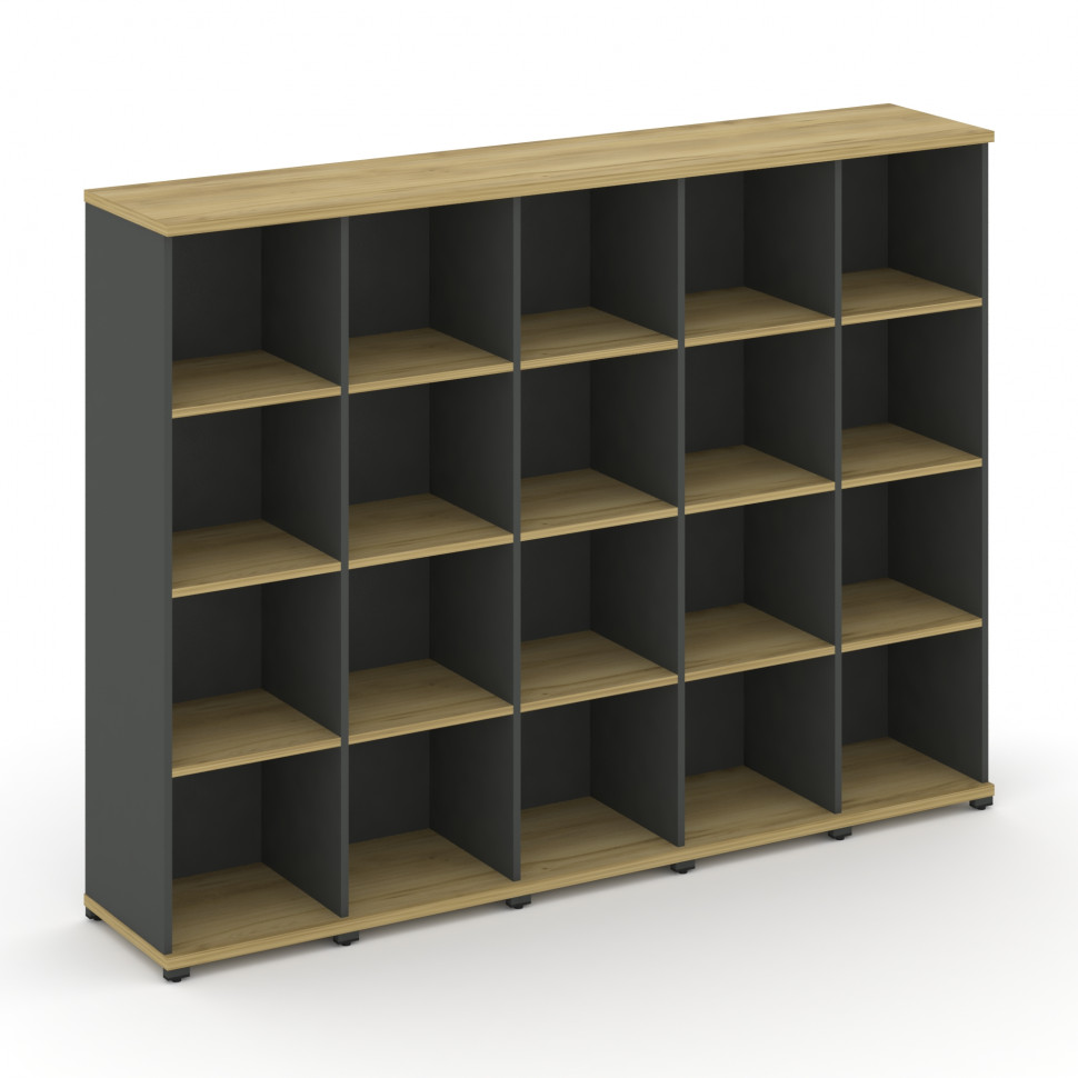 Concept Стеллаж 5 узких секций, 4 ниши CN.STU-450 Дуб Винченцо/Антрацит/Металл Антрацит 2084*420*155