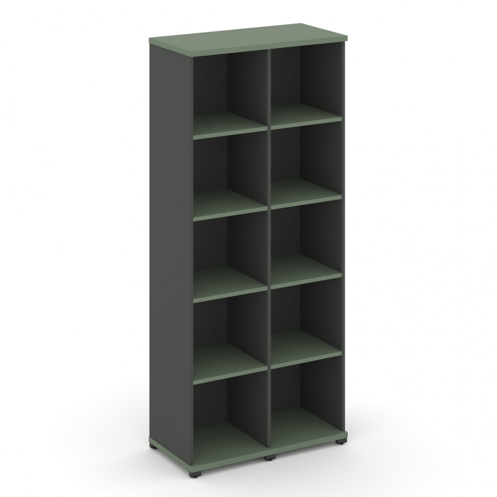 Concept Стеллаж 2 узкие секции, 5 ниш CN.STU-520 Кобо/Антрацит/Металл Антрацит 836*420*1922