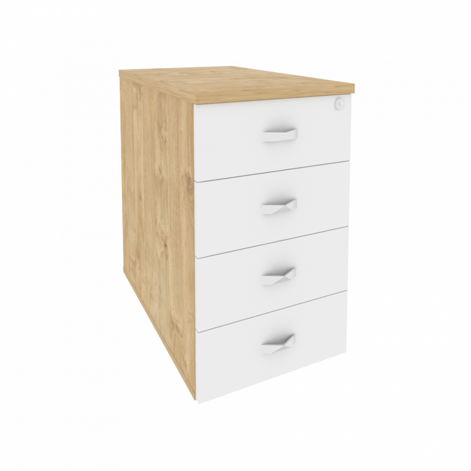 Onix Тумба приставная/опорная O.TPO-1.7 Тиквуд Светлый/Белый Бриллиант 432*720*750