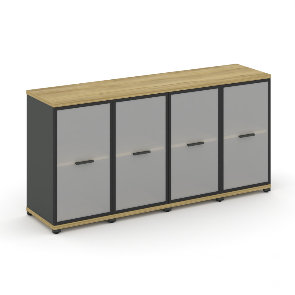 Concept Шкаф 4 узкие секции, 2 ниши CN.STU-243 RMB A Дуб Винченцо/Антрацит/Металл Антрацит/Сатин 166