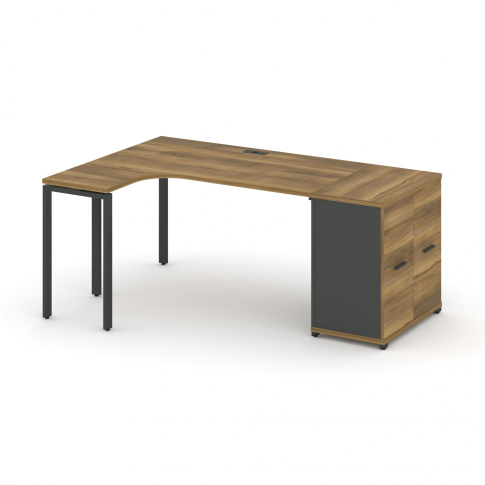 Concept Стол эргономичный с опорным распаш. шкафом CN.SA-210(L) A Сандал Янтарный/Антрацит/Металл Ан Concept Стол эргономичный с опорным распаш. шкафом CN.SA-210(L) A Сандал Янтарный/Антрацит/Металл Ан