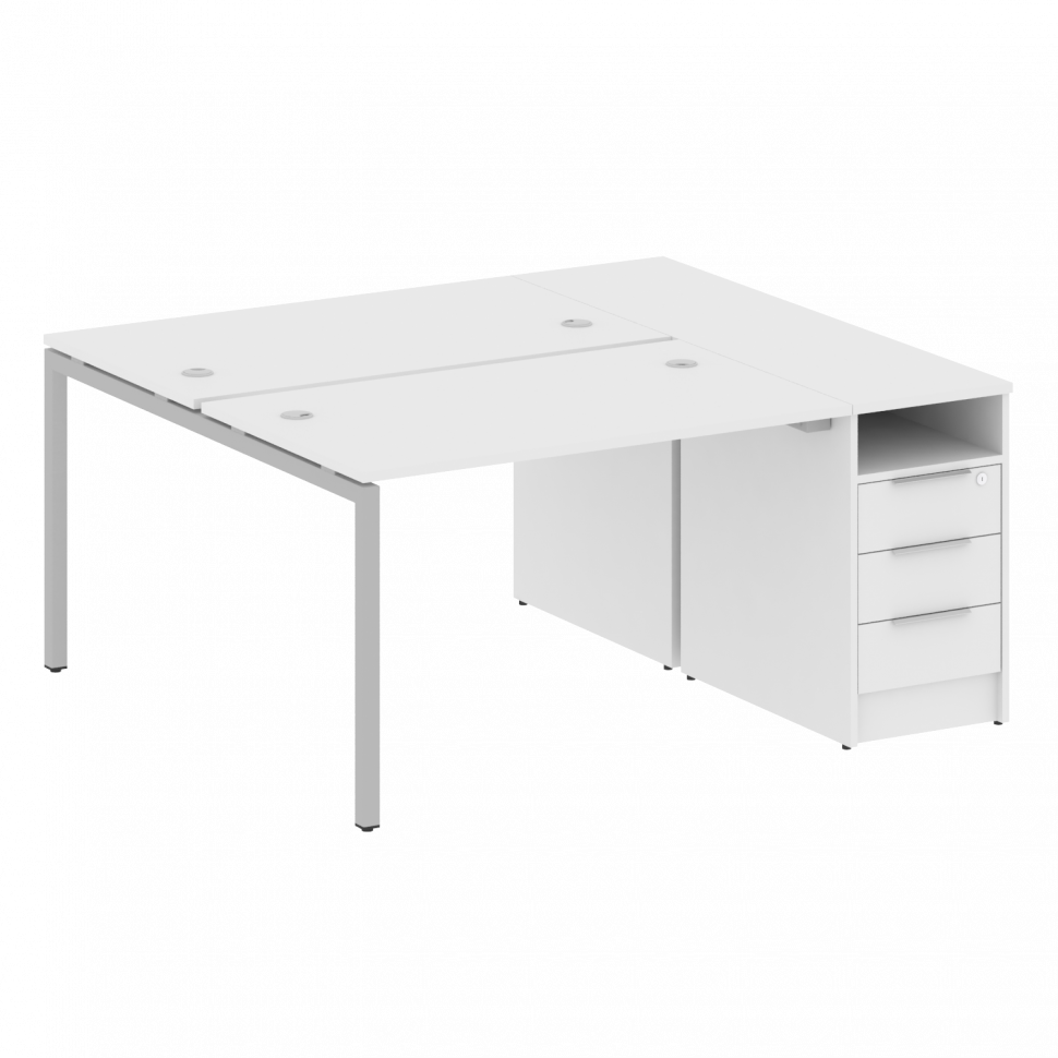 Metal System Quattro Рабочая станция с тумбой на П-образном м/к 40БП.РС-СТП-2.2 Белый/Металл Серый 1 Metal System Quattro Рабочая станция с тумбой на П-образном м/к 40БП.РС-СТП-2.2 Белый/Металл Серый 1