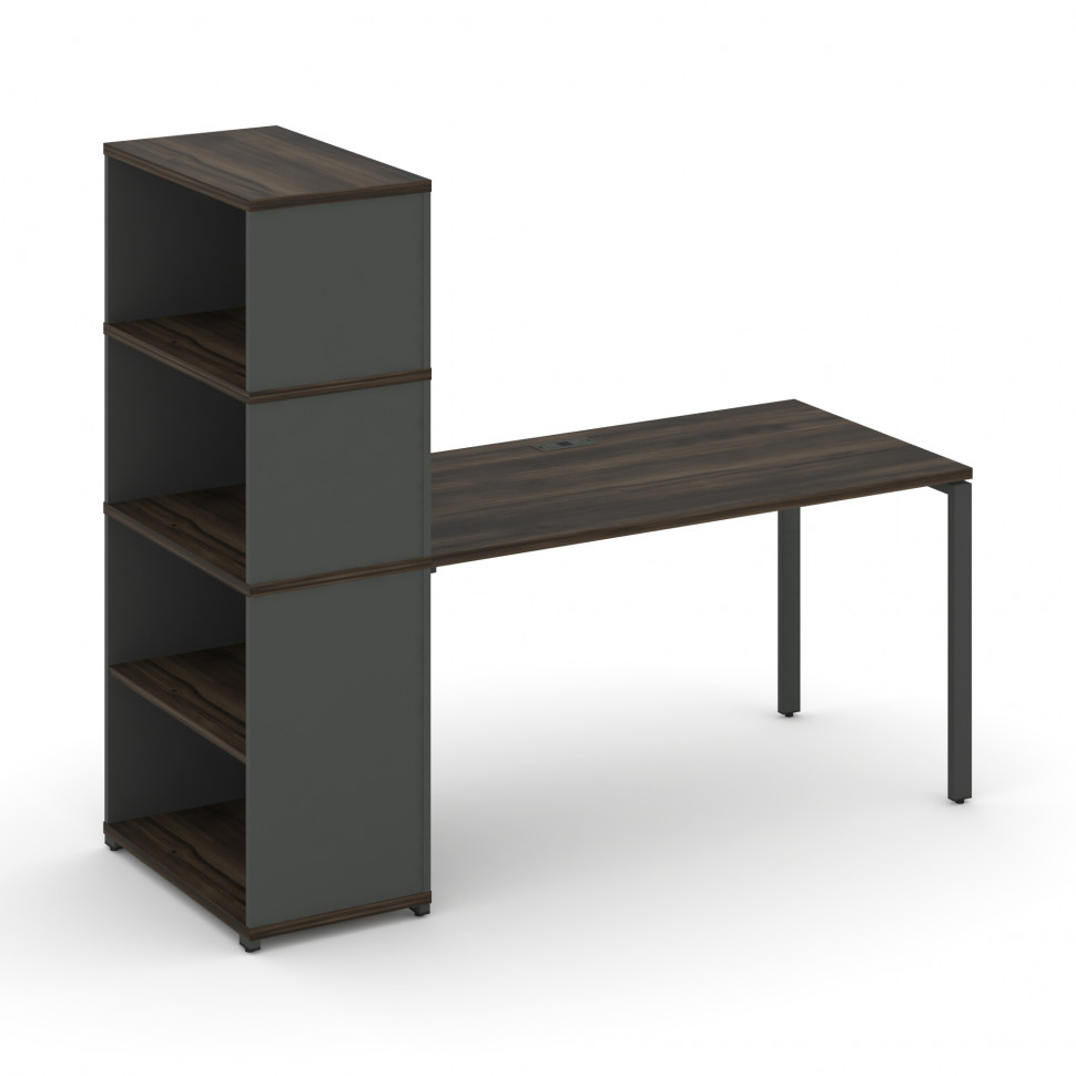 Concept Стол рабочий с опорным стеллажом с надставкой выс. CN.SP-213 Дуб Мали/Антрацит/Металл Антрац