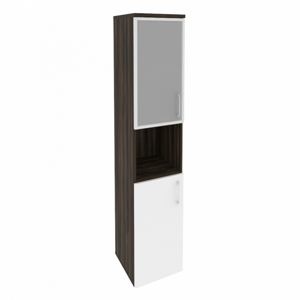 Onix Шкаф высокий узкий левый O.SU-1.4 R (L) Дуб Мали/Белый Бриллиант 400*420*1977