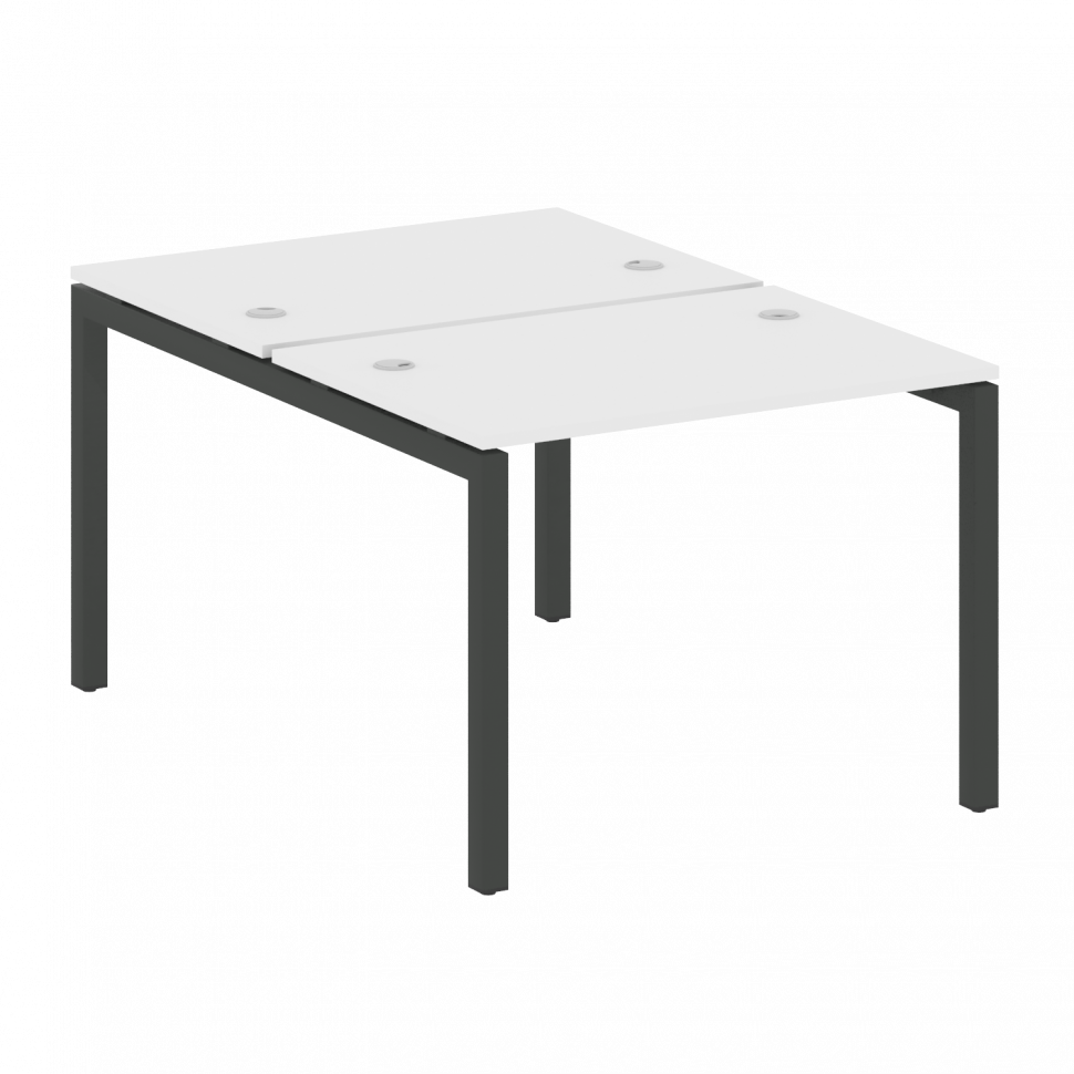 Metal System Quattro Рабочая станция на П-образном м/к 50БП.РАС-СП-2.1 Белый/Металл Антрацит 1000*14