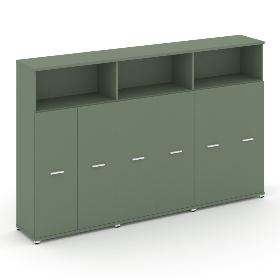 Concept Шкаф 3 широкие секции, 4 ниши CN.STS-433 W Кобо/Металл Белый 2500*420*1554