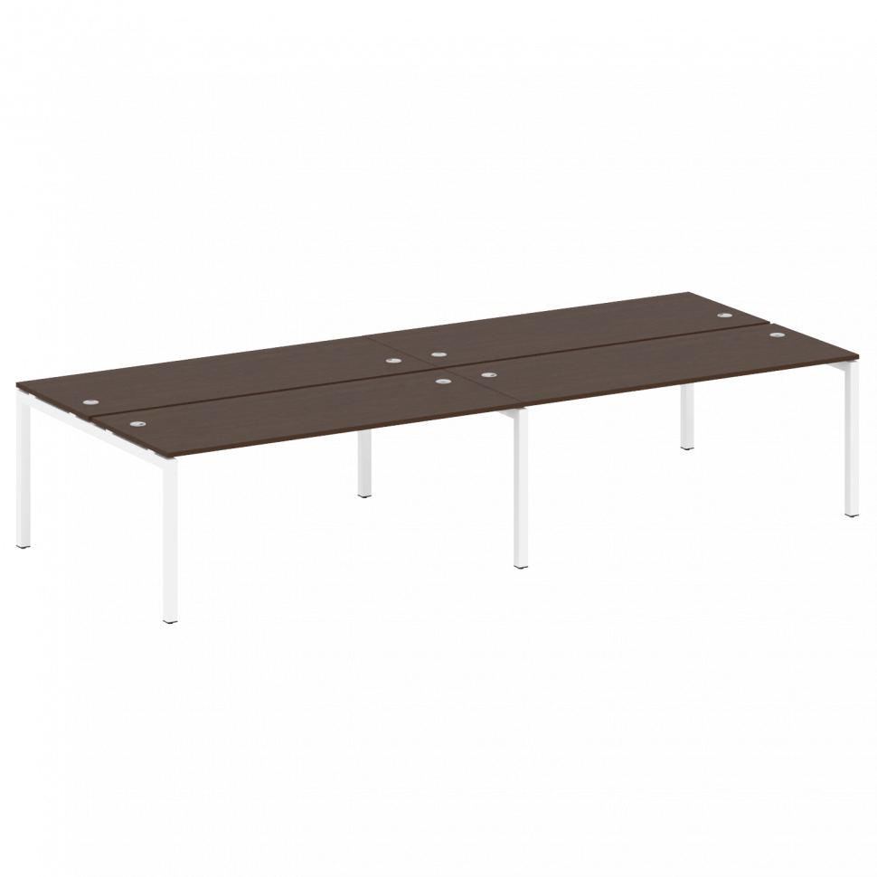 Metal System Quattro Рабочая станция на 4 места на П-образном м/к 50БП.СМ-4.5 Венге Цаво/Металл Белы