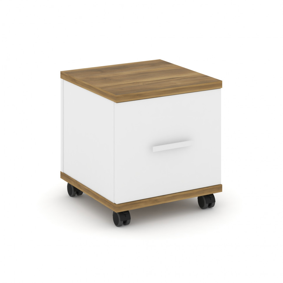 Concept Тумба мобильная 1 распаш. фасад CN.TUM-007 W Сандал Янтарный/Белый Бриллиант/Металл Белый 42