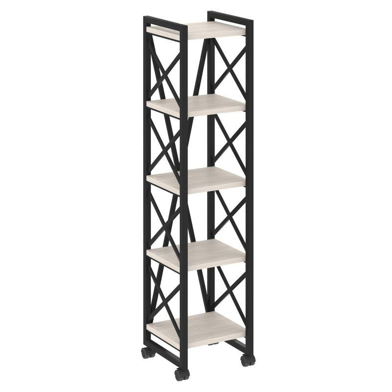 Loft Стеллаж на колесных опорах-5 полок VR.L-MST.K-5.4 Денвер Светлый/Металл Черный 400*400*1704 Loft Стеллаж на колесных опорах-5 полок VR.L-MST.K-5.4 Денвер Светлый/Металл Черный 400*400*1704
