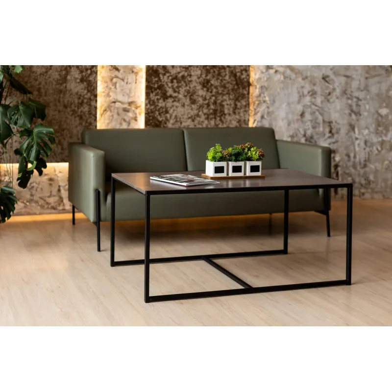 Стол журнальный TI_Комус Онега-1 1190x640x555 мет чер/ЛДСП ясень анкор темн