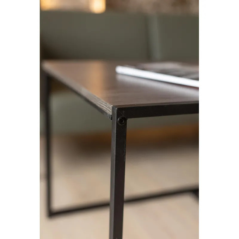 Стол журнальный TI_Комус Онега-1 1190x640x555 мет чер/ЛДСП ясень анкор темн