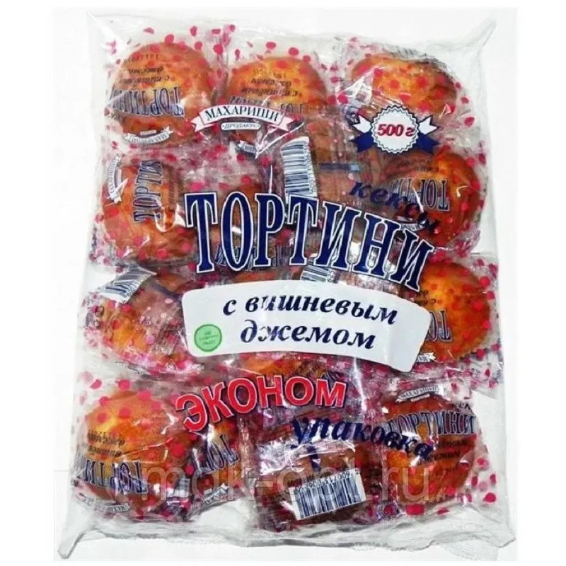 Кекс Махариши Тортини с вишневым джемом, 500гр