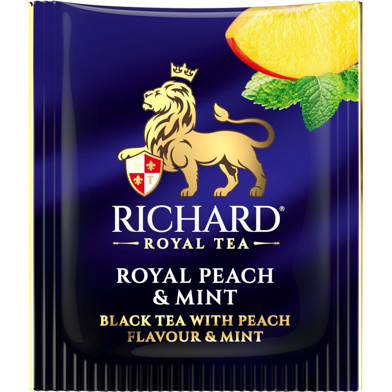 Чай Richard Royal Peach &amp; Mint черный,ароматизированный, 25шт/уп