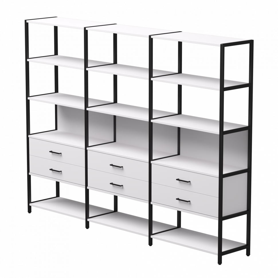 Набор стеллажных систем №9 Everprof EVO (ЭВО) 2440x385x1840 Белый/Черный