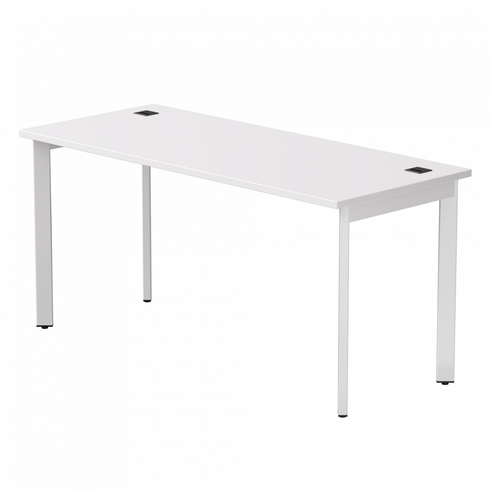 Стол прямой Everprof EVO (ЭВО) на металлокаркасе 1580х670х755 мм опоры 45гр Белый/Белый