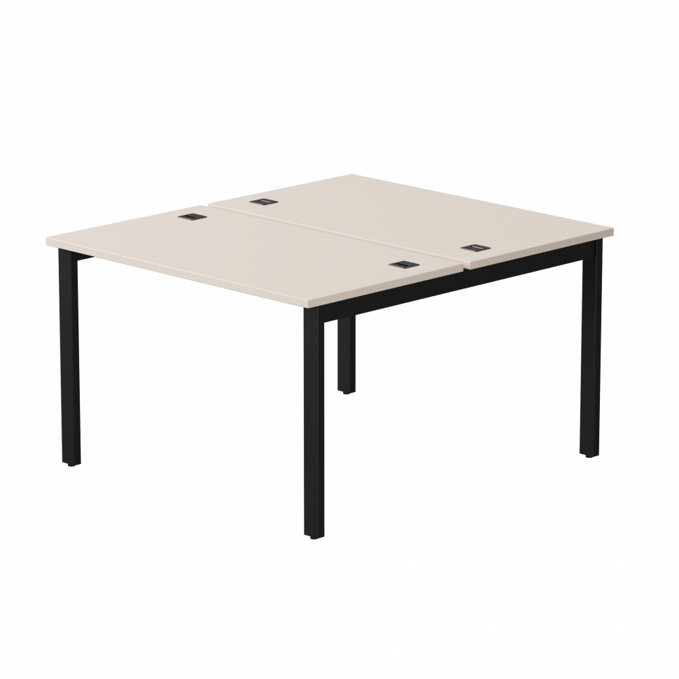 Бенч-система на 2 места Everprof EVO (ЭВО) на металлокаркасе 1180х670(1370)x755 Кашемир/Черный