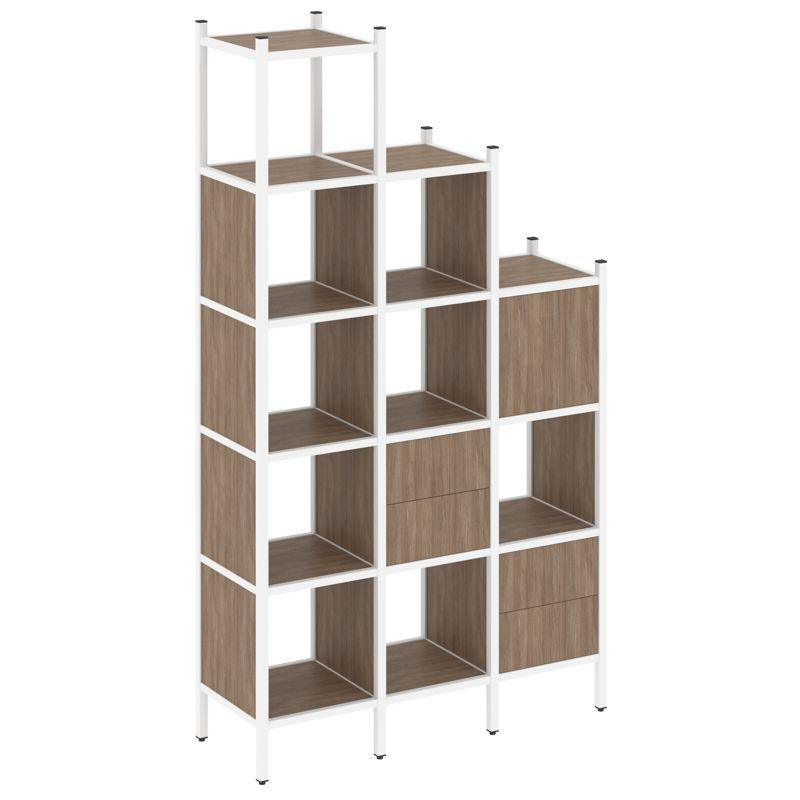 Loft Прямой стеллаж VR.L-21 Дуб Аризона/Металл Белый 1278*446*2280 Loft Прямой стеллаж VR.L-21 Дуб Аризона/Металл Белый 1278*446*2280