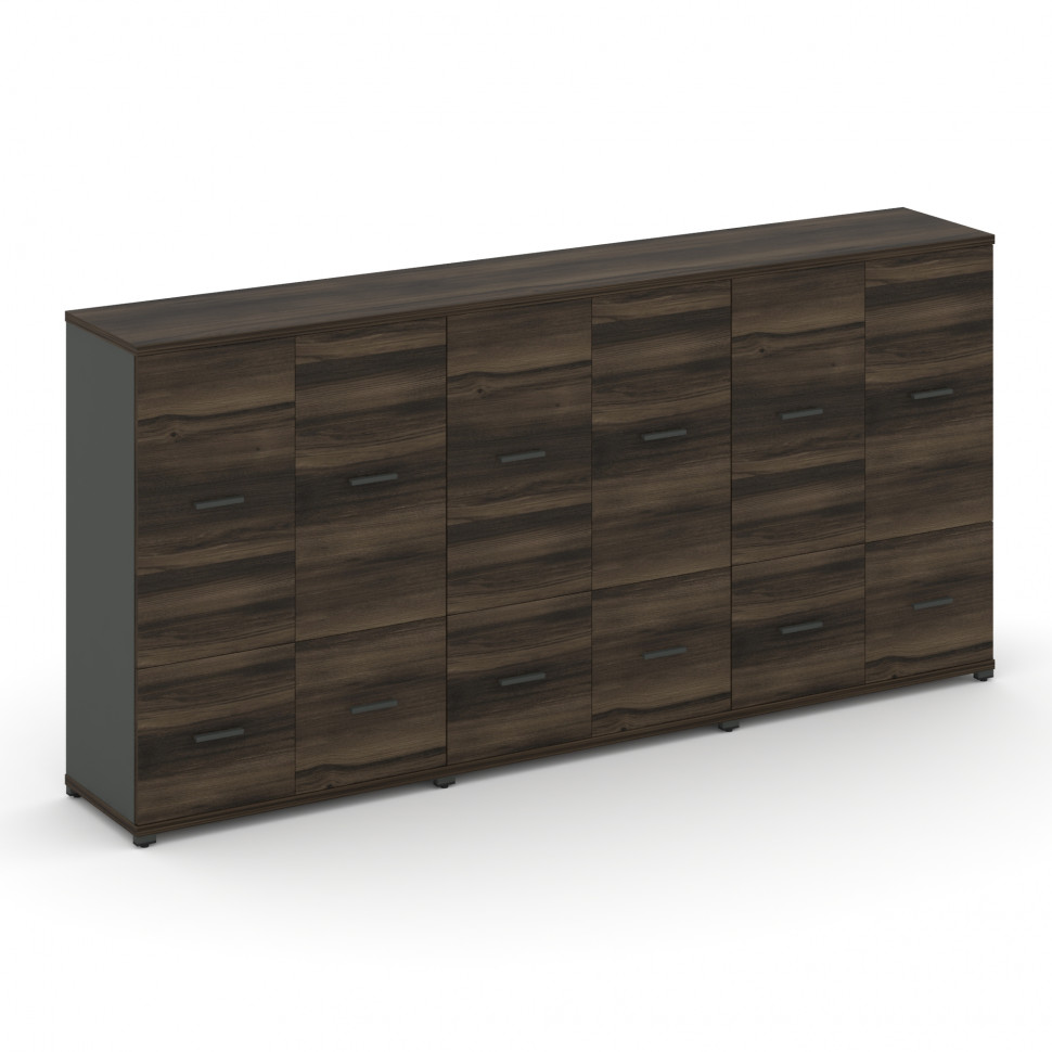 Concept Шкаф 3 широкие секции, 3 ниши CN.STS-332 A Дуб Мали/Антрацит/Металл Антрацит 2500*420*1186