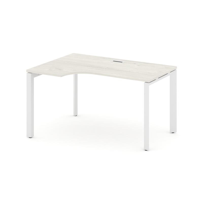 Style Project Стол рабочий эргономичный SN-59P.SPA-021(L) Дуб Наварра/Металл Белый/Белый Заглушка 13