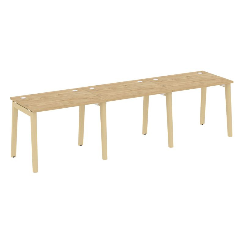 Onix Wood Рабочая станция OW.RS-3.1.7 Тиквуд Светлый/Дуб Светлый/Металл Белый 2940*720*750