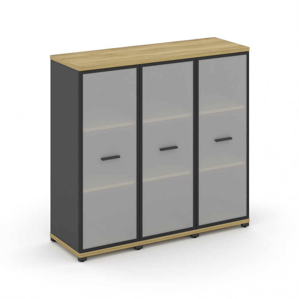 Concept Шкаф 3 узкие секции, 3 ниши CN.STU-336 RMB A Дуб Винченцо/Антрацит/Металл Антрацит/Сатин 125