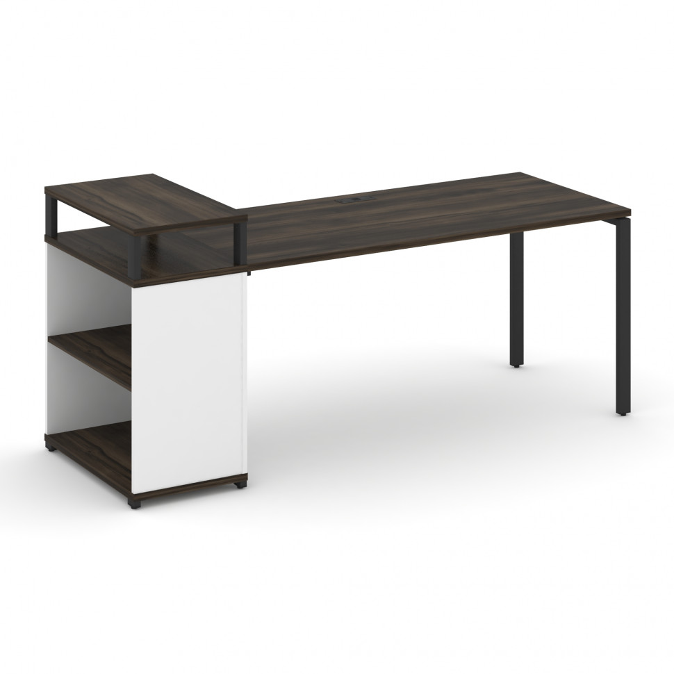 Concept Стол рабочий с опорным стеллажом с верх. горизонтом CN.SP-208 Дуб Мали/Белый Бриллиант/Мета Concept Стол рабочий с опорным стеллажом с верх. горизонтом CN.SP-208 Дуб Мали/Белый Бриллиант/Мета