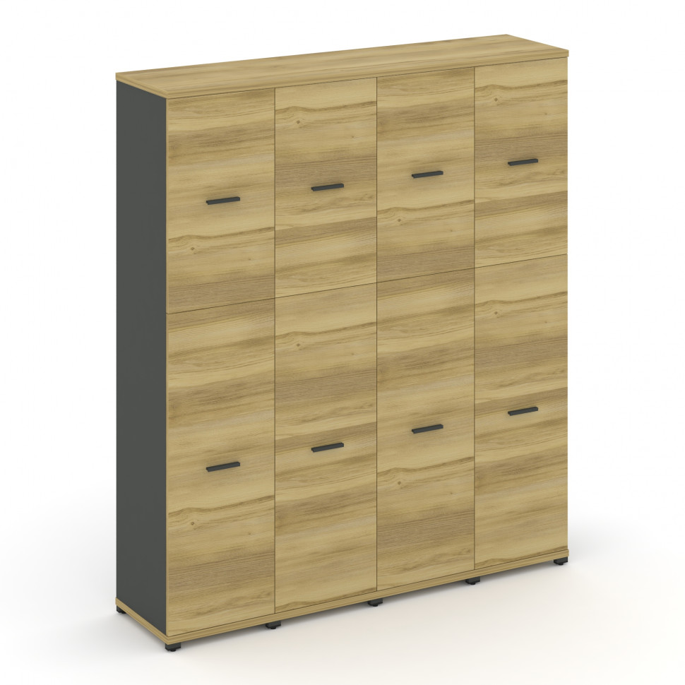 Concept Шкаф 4 узкие секции, 5 ниш CN.STU-545 A Дуб Винченцо/Антрацит/Металл Антрацит 1668*420*1922