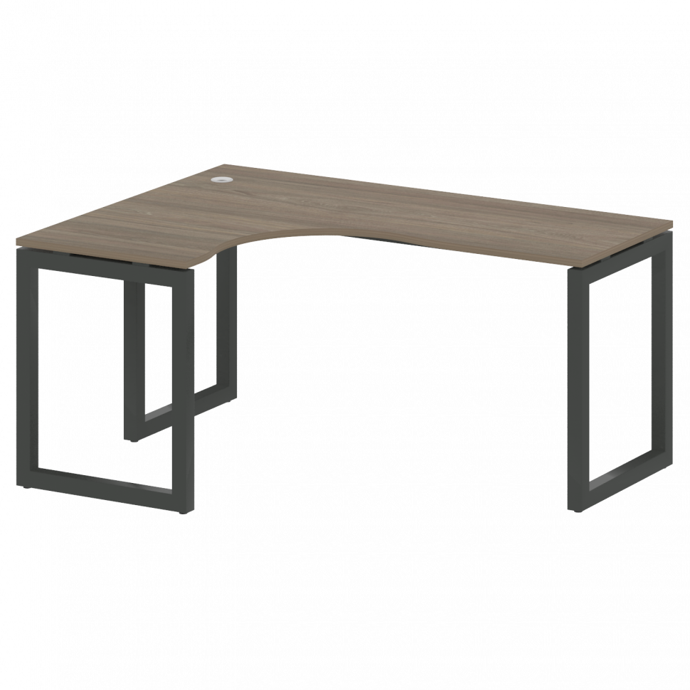 Metal System Quattro Стол криволинейный левый на О-образном м/к 50БО.СА-4 (L) Вяз Благородный/Металл