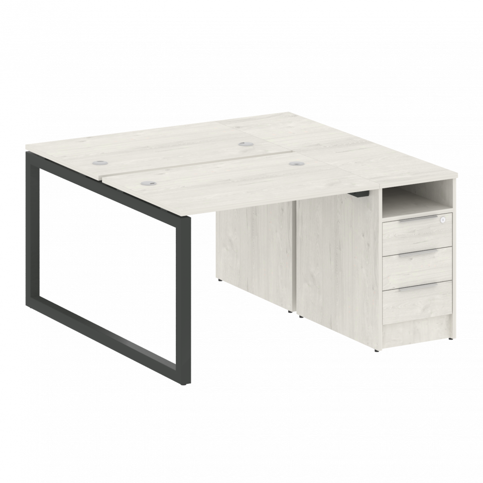 Metal System Quattro Рабочая станция с тумбой на О-образном м/к 50БО.РС-СТП-2.1 Дуб Наварра/Металл А Metal System Quattro Рабочая станция с тумбой на О-образном м/к 50БО.РС-СТП-2.1 Дуб Наварра/Металл А