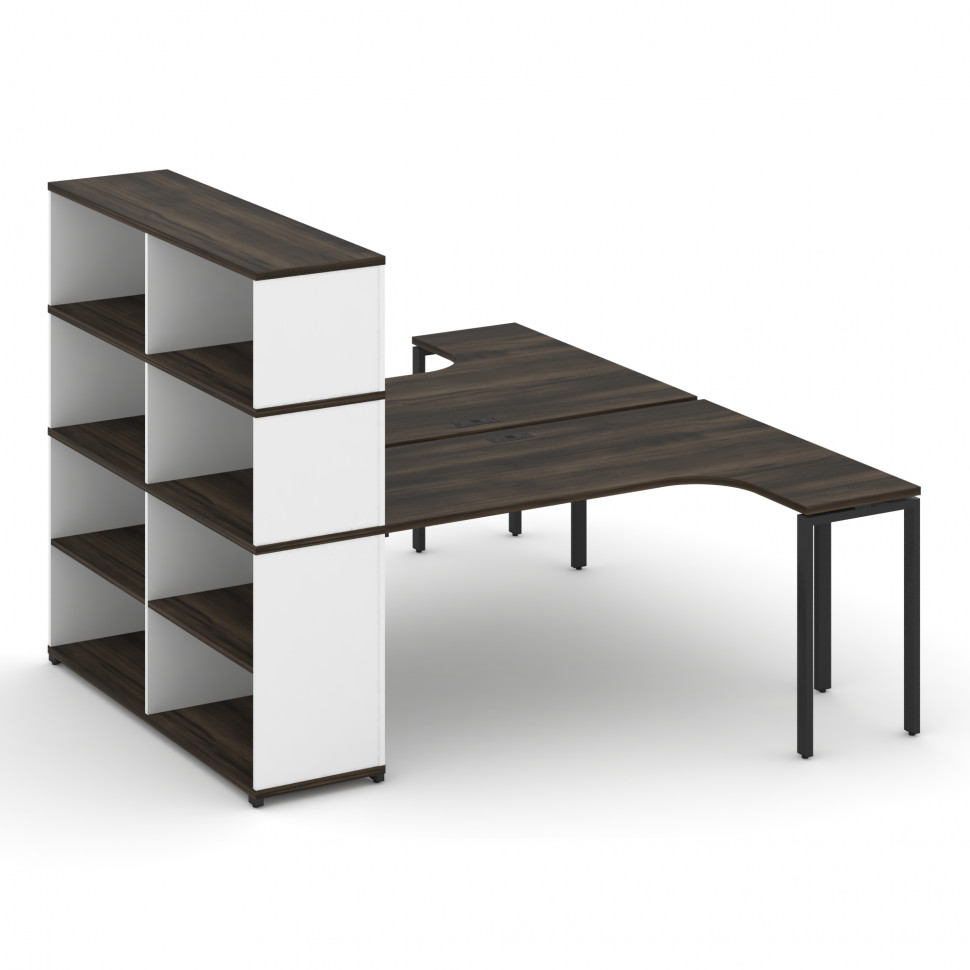 Concept Рабочая станция с опорным стеллажом с надставкой выс. CN.DSA-208 Дуб Мали/Белый Бриллиант/Ме